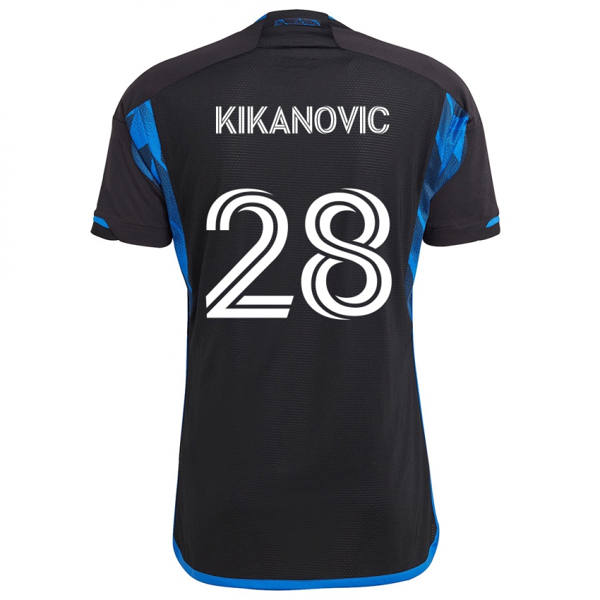 Hombre Camiseta Benjamin Kikanovic #28 Azul Negro 1ª Equipación 2024/25 La Camisa Argentina