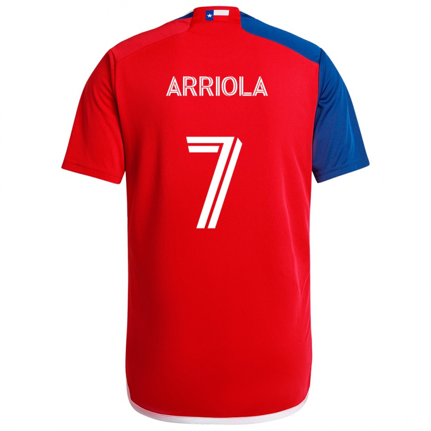 Hombre Camiseta Paul Arriola #7 Azul Rojo 1ª Equipación 2024/25 La Camisa Argentina