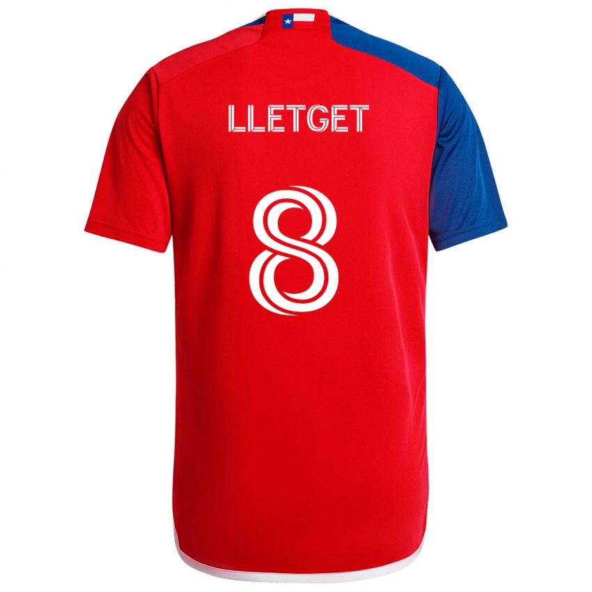 Hombre Camiseta Sebastian Lletget #8 Azul Rojo 1ª Equipación 2024/25 La Camisa Argentina