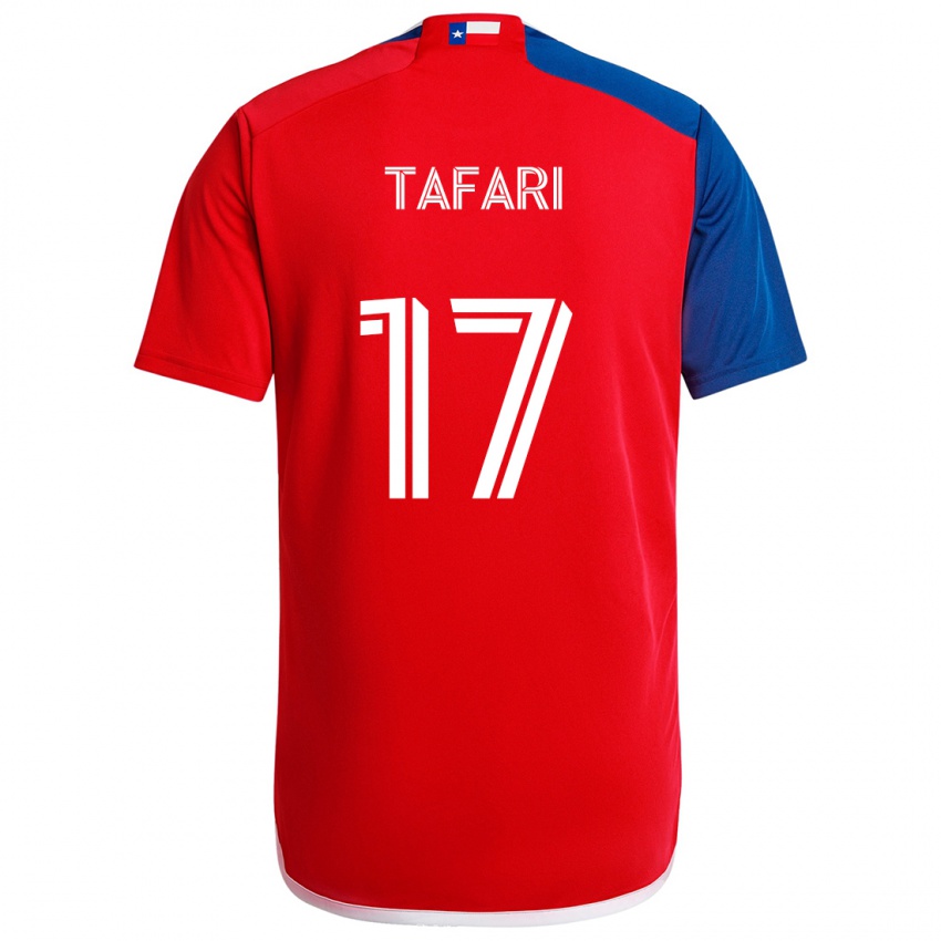 Hombre Camiseta Nkosi Tafari #17 Azul Rojo 1ª Equipación 2024/25 La Camisa Argentina