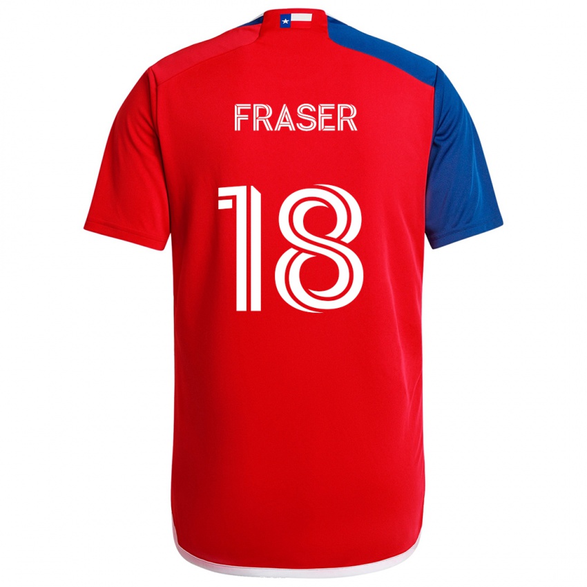 Hombre Camiseta Liam Fraser #18 Azul Rojo 1ª Equipación 2024/25 La Camisa Argentina