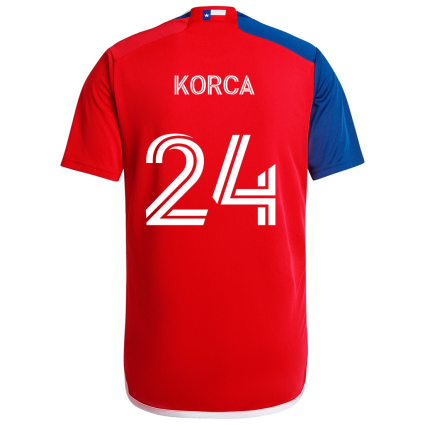 Hombre Camiseta Amet Korca #24 Azul Rojo 1ª Equipación 2024/25 La Camisa Argentina