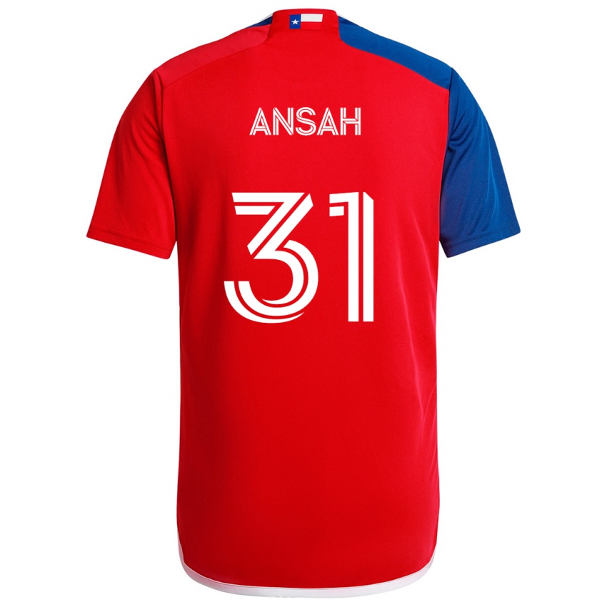 Hombre Camiseta Eugene Ansah #31 Azul Rojo 1ª Equipación 2024/25 La Camisa Argentina