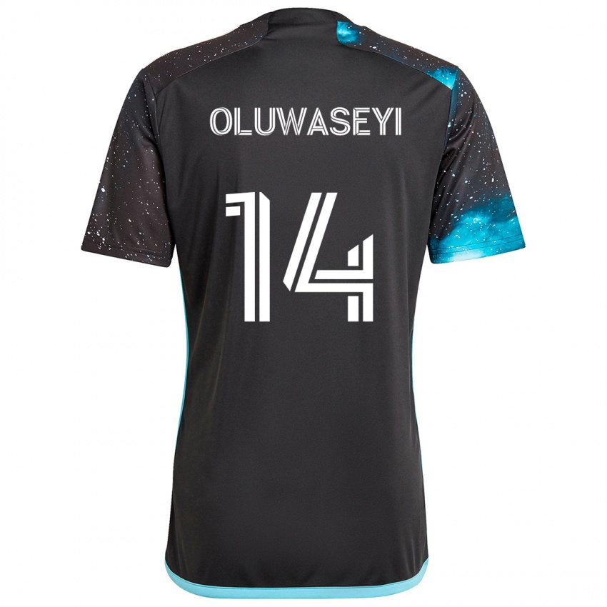 Hombre Camiseta Tani Oluwaseyi #14 Azul Negro 1ª Equipación 2024/25 La Camisa Argentina