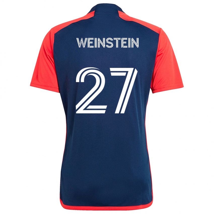 Hombre Camiseta Max Weinstein #27 Azul Rojo 1ª Equipación 2024/25 La Camisa Argentina