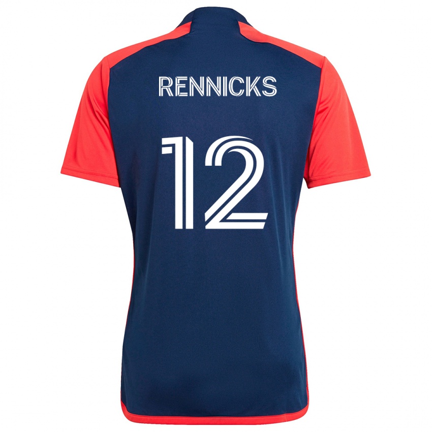 Hombre Camiseta Justin Rennicks #12 Azul Rojo 1ª Equipación 2024/25 La Camisa Argentina