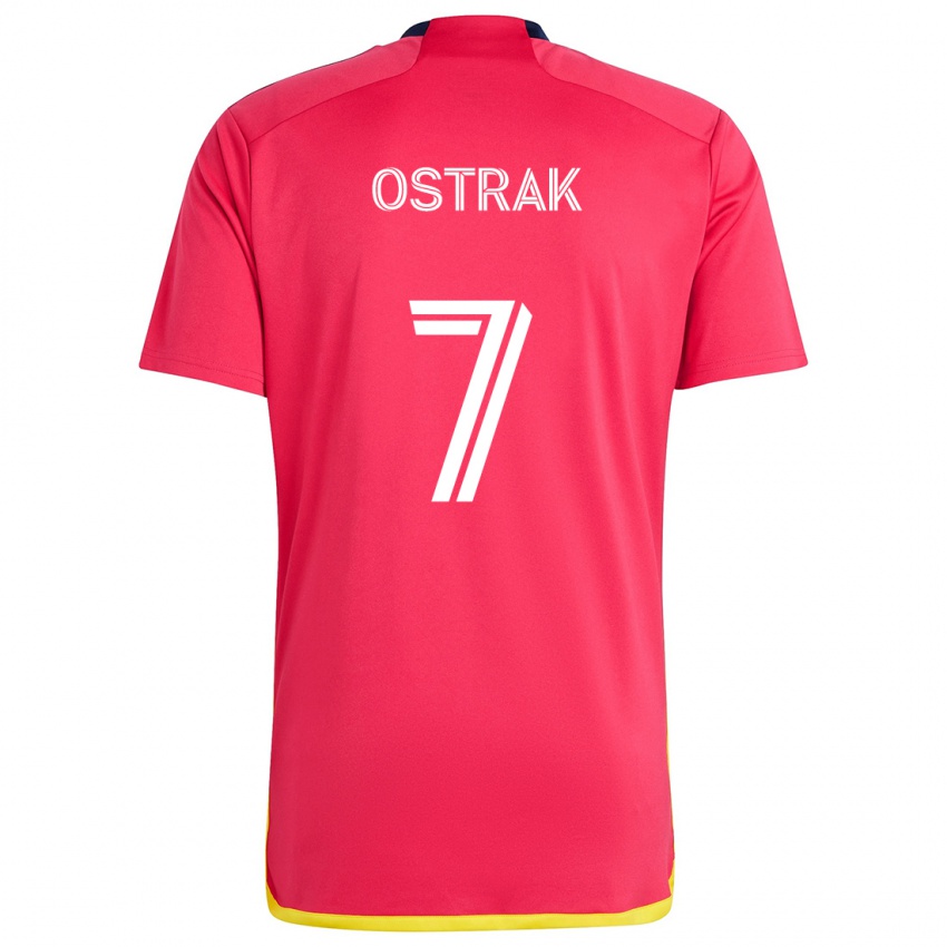 Hombre Camiseta Tomás Ostrák #7 Rojo Azul 1ª Equipación 2024/25 La Camisa Argentina