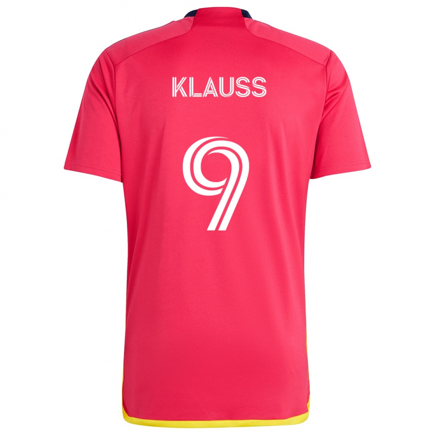 Hombre Camiseta João Klauss #9 Rojo Azul 1ª Equipación 2024/25 La Camisa Argentina