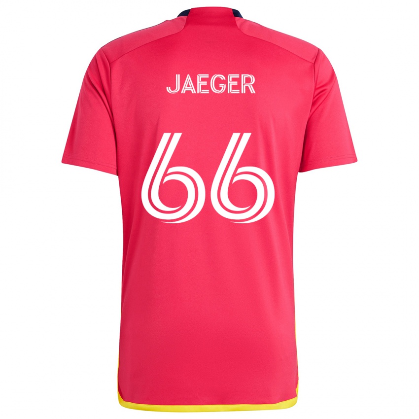 Hombre Camiseta Kai Jaeger #66 Rojo Azul 1ª Equipación 2024/25 La Camisa Argentina