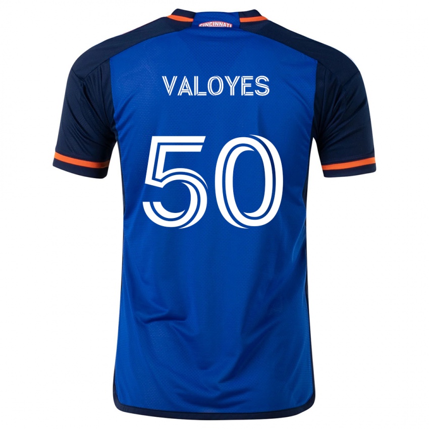 Hombre Camiseta Yeiner Valoyes #50 Azul Blanco 1ª Equipación 2024/25 La Camisa Argentina