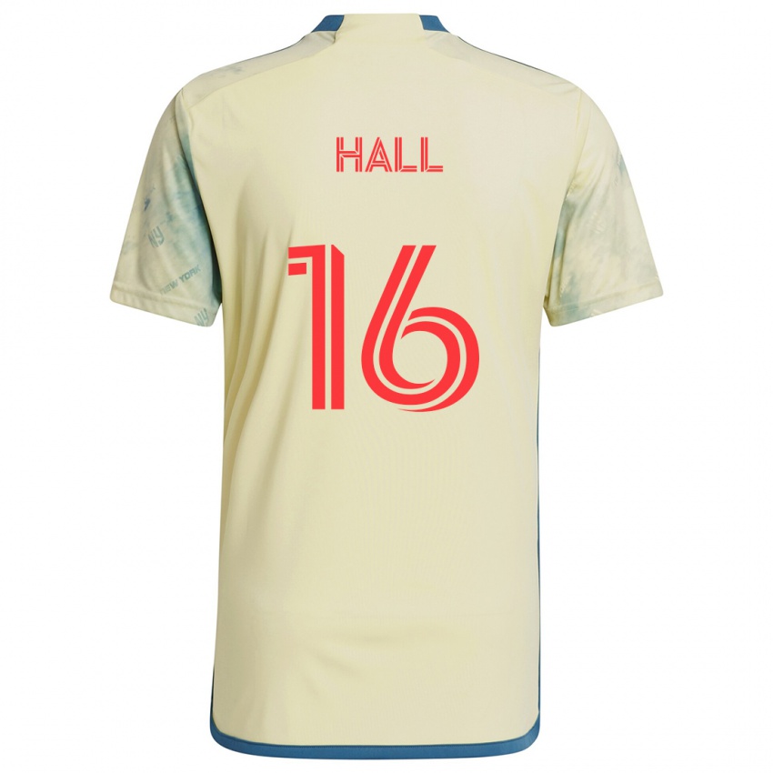 Hombre Camiseta Julian Hall #16 Amarillo Rojo Azul 1ª Equipación 2024/25 La Camisa Argentina