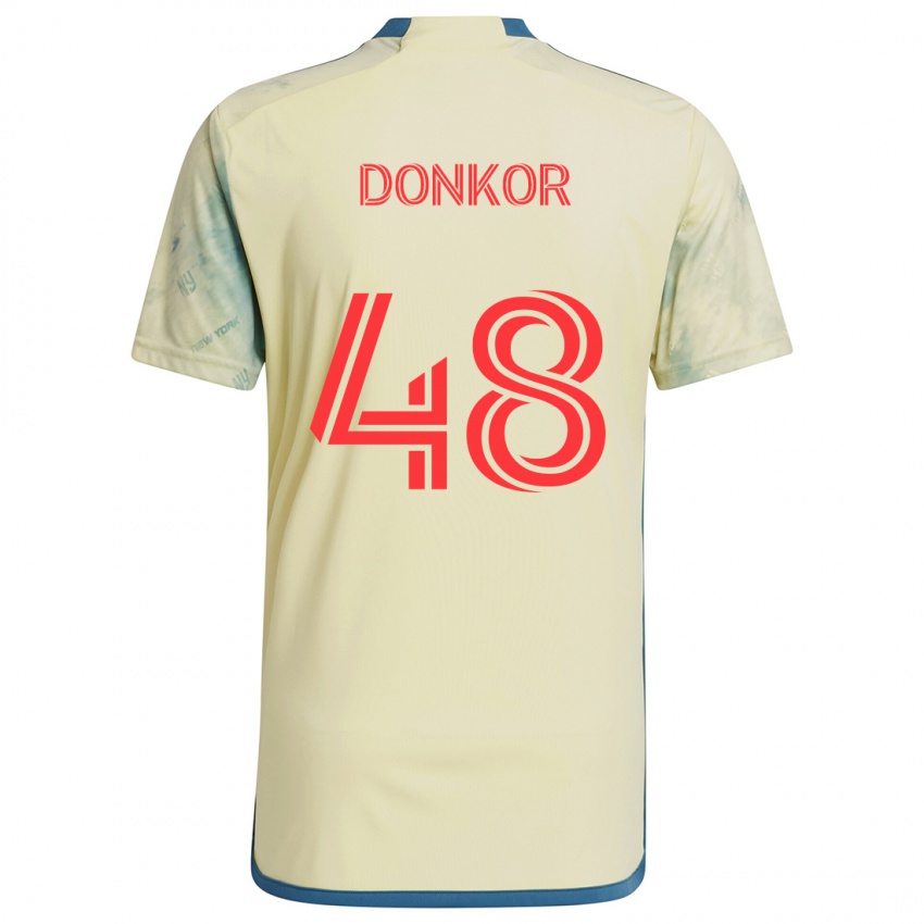 Hombre Camiseta Ronald Donkor #48 Amarillo Rojo Azul 1ª Equipación 2024/25 La Camisa Argentina