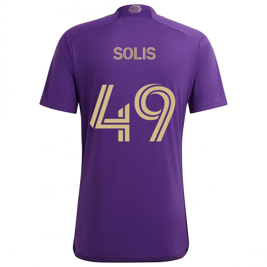 Hombre Camiseta Jhon Solís #49 Púrpura Amarillo 1ª Equipación 2024/25 La Camisa Argentina