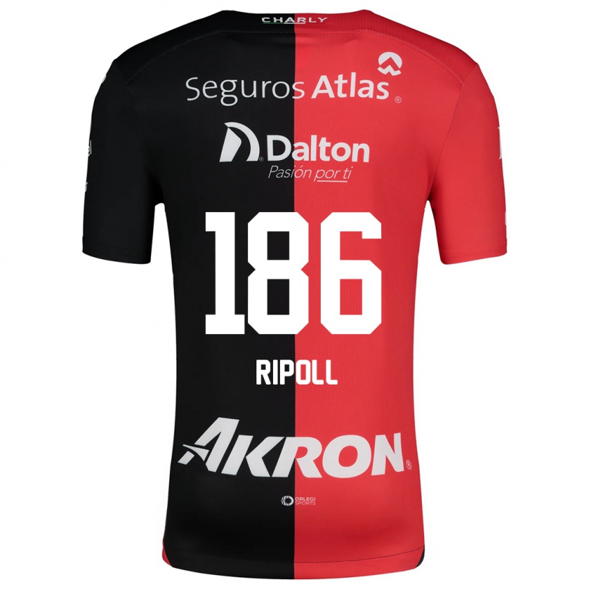 Hombre Camiseta Alonso Ripoll #186 Negro Rojo 1ª Equipación 2024/25 La Camisa Argentina