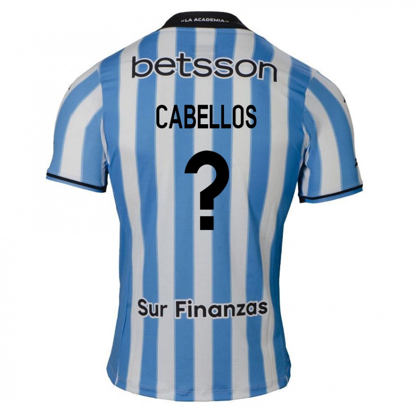 Hombre Camiseta Axel Cabellos #0 Azul Blanco Negro 1ª Equipación 2024/25 La Camisa Argentina