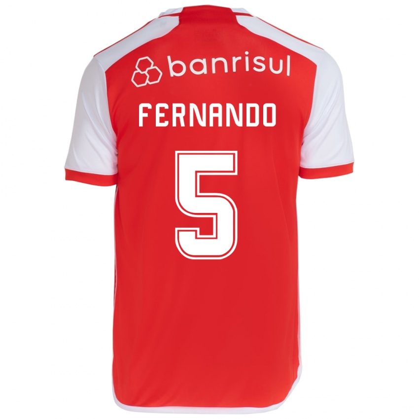 Hombre Camiseta Fernando #5 Rojo Blanco 1ª Equipación 2024/25 La Camisa Argentina