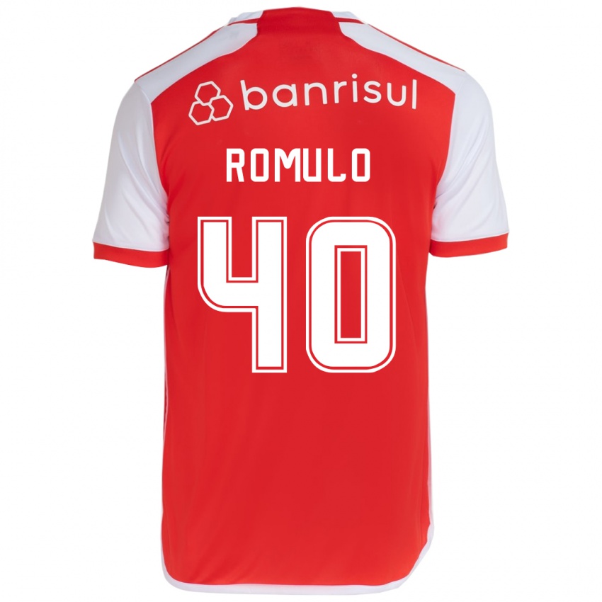 Hombre Camiseta Rômulo #40 Rojo Blanco 1ª Equipación 2024/25 La Camisa Argentina