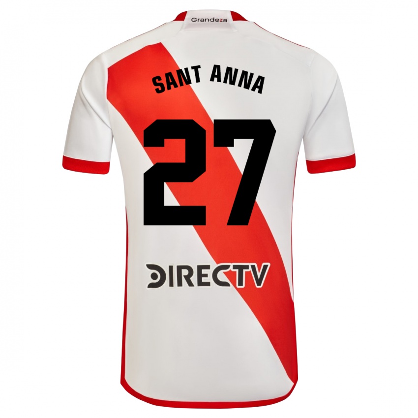 Hombre Camiseta Agustín Sant Anna #27 Blanco Rojo 1ª Equipación 2024/25 La Camisa Argentina