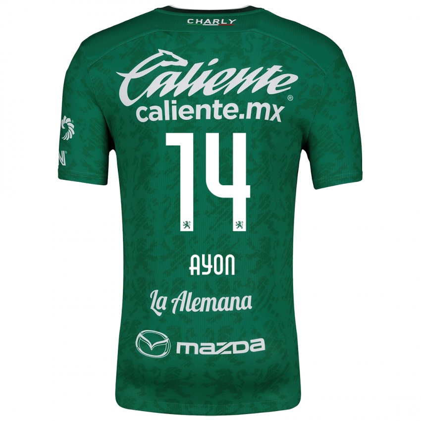 Hombre Camiseta Ettson Ayón #14 Verde Blanco 1ª Equipación 2024/25 La Camisa Argentina