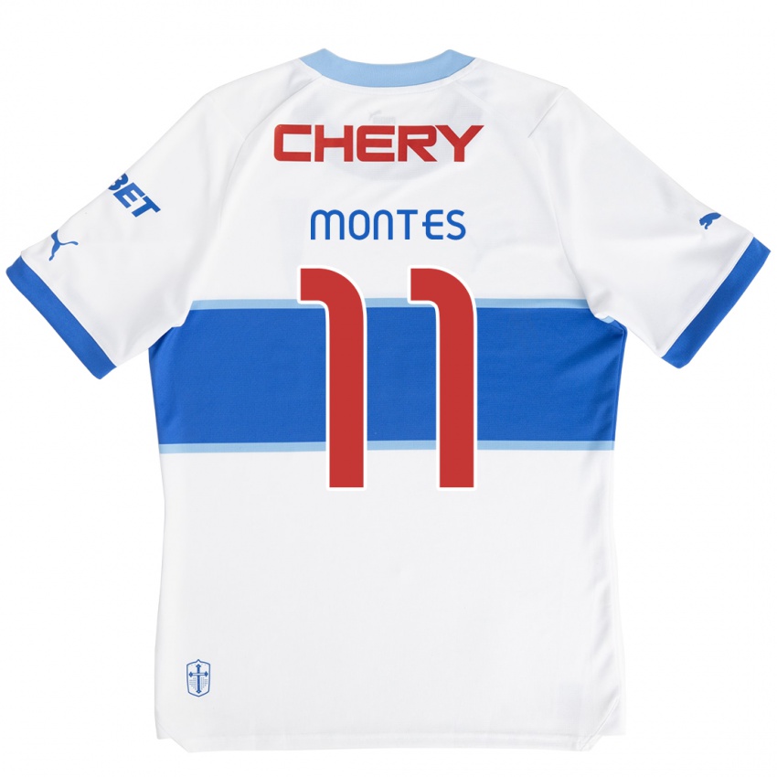 Hombre Camiseta Clemente Montes #11 Blanco Azul 1ª Equipación 2024/25 La Camisa Argentina