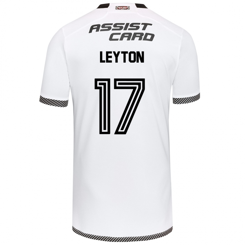 Hombre Camiseta Geraldine Leyton #17 Blanco Negro 1ª Equipación 2024/25 La Camisa Argentina