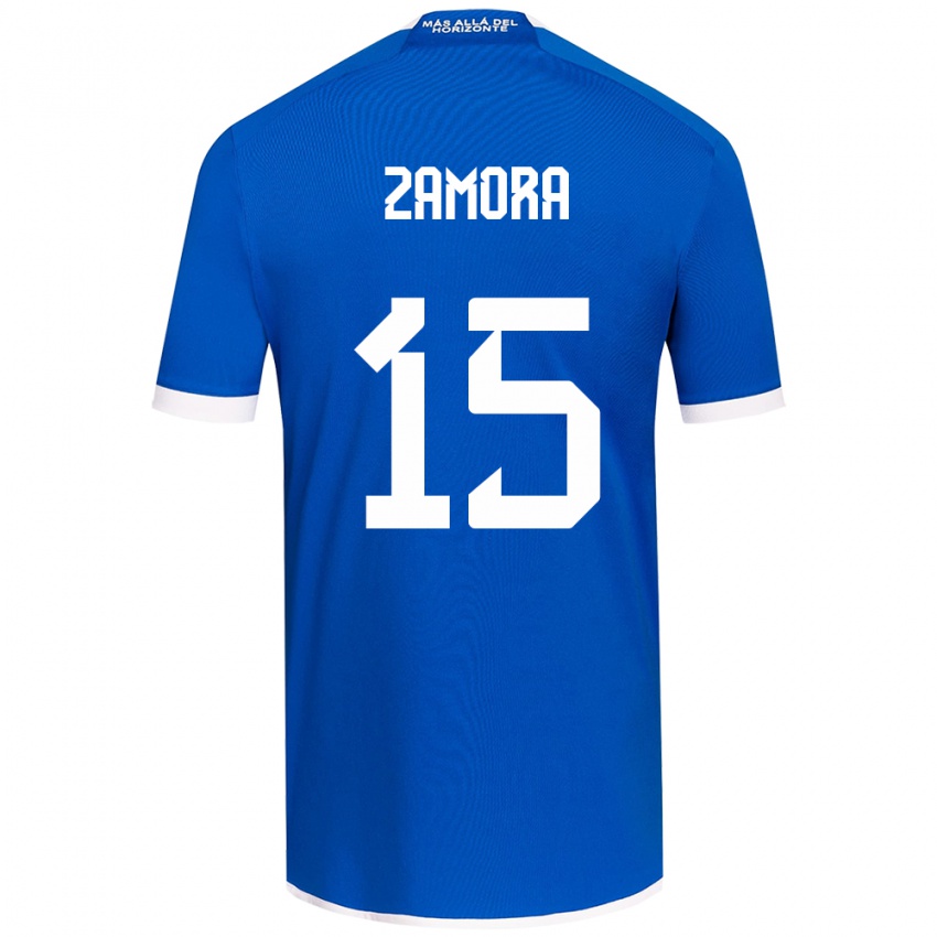 Hombre Camiseta Daniela Zamora #15 Azul Blanco 1ª Equipación 2024/25 La Camisa Argentina