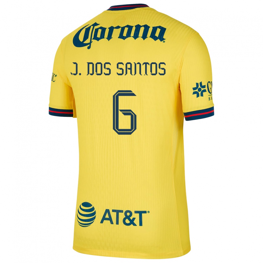 Hombre Camiseta Jonathan Dos Santos #6 Amarillo Azul 1ª Equipación 2024/25 La Camisa Argentina