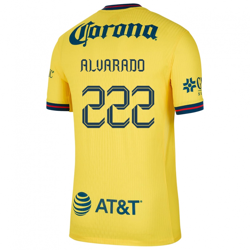 Hombre Camiseta Daniel Alvarado #222 Amarillo Azul 1ª Equipación 2024/25 La Camisa Argentina