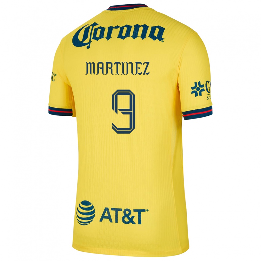 Hombre Camiseta Katty Martinez #9 Amarillo Azul 1ª Equipación 2024/25 La Camisa Argentina