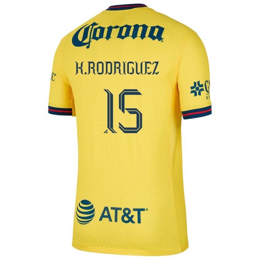 Hombre Camiseta Kimberly Rodriguez #15 Amarillo Azul 1ª Equipación 2024/25 La Camisa Argentina