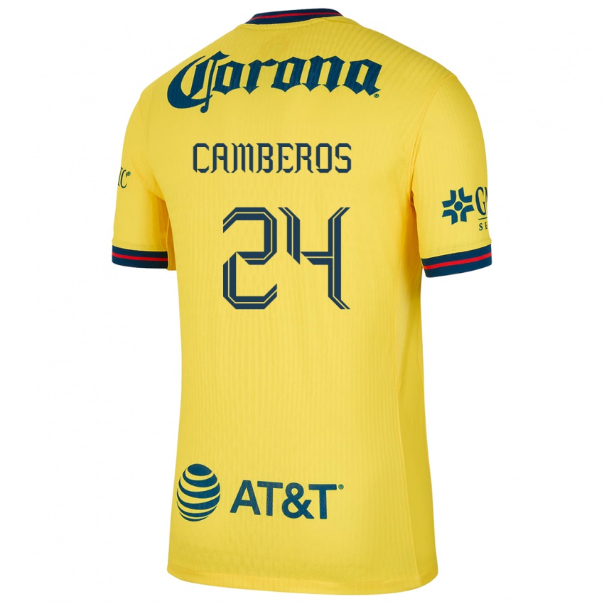 Hombre Camiseta Scarlett Camberos #24 Amarillo Azul 1ª Equipación 2024/25 La Camisa Argentina