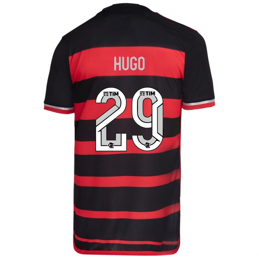 Hombre Camiseta Victor Hugo #29 Negro Rojo 1ª Equipación 2024/25 La Camisa Argentina