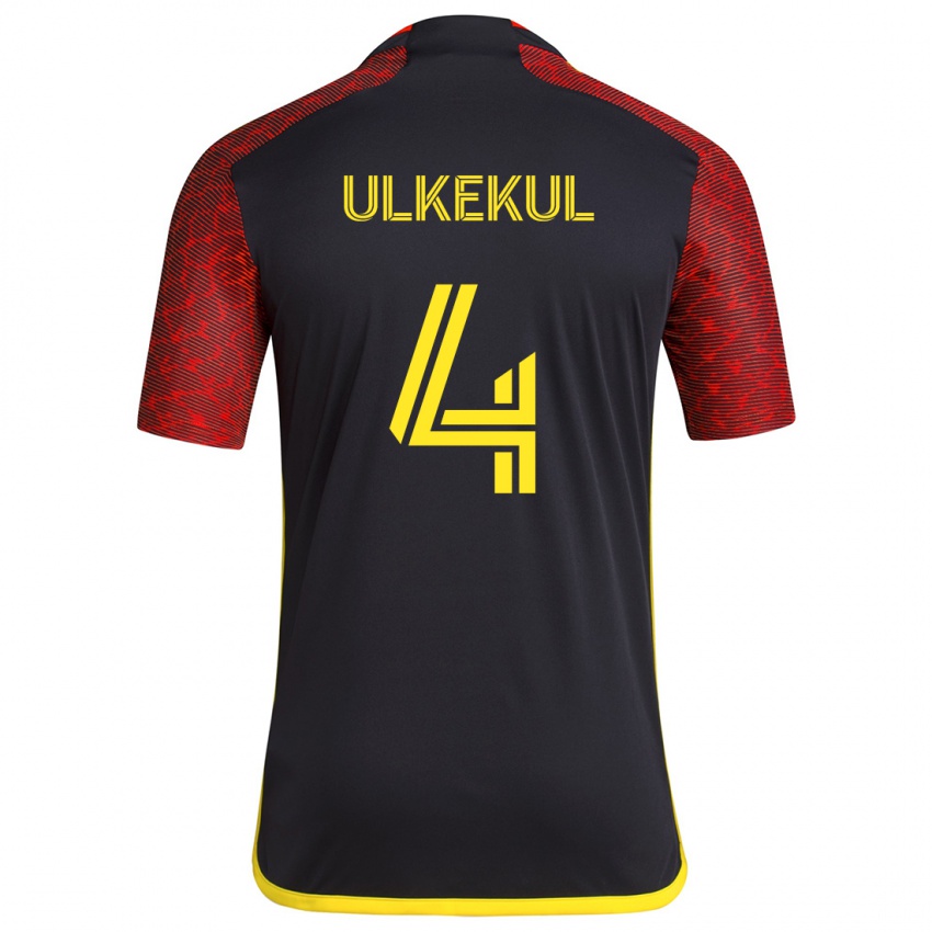 Hombre Camiseta Jodi Ulkekul #4 Negro Rojo 2ª Equipación 2024/25 La Camisa Argentina