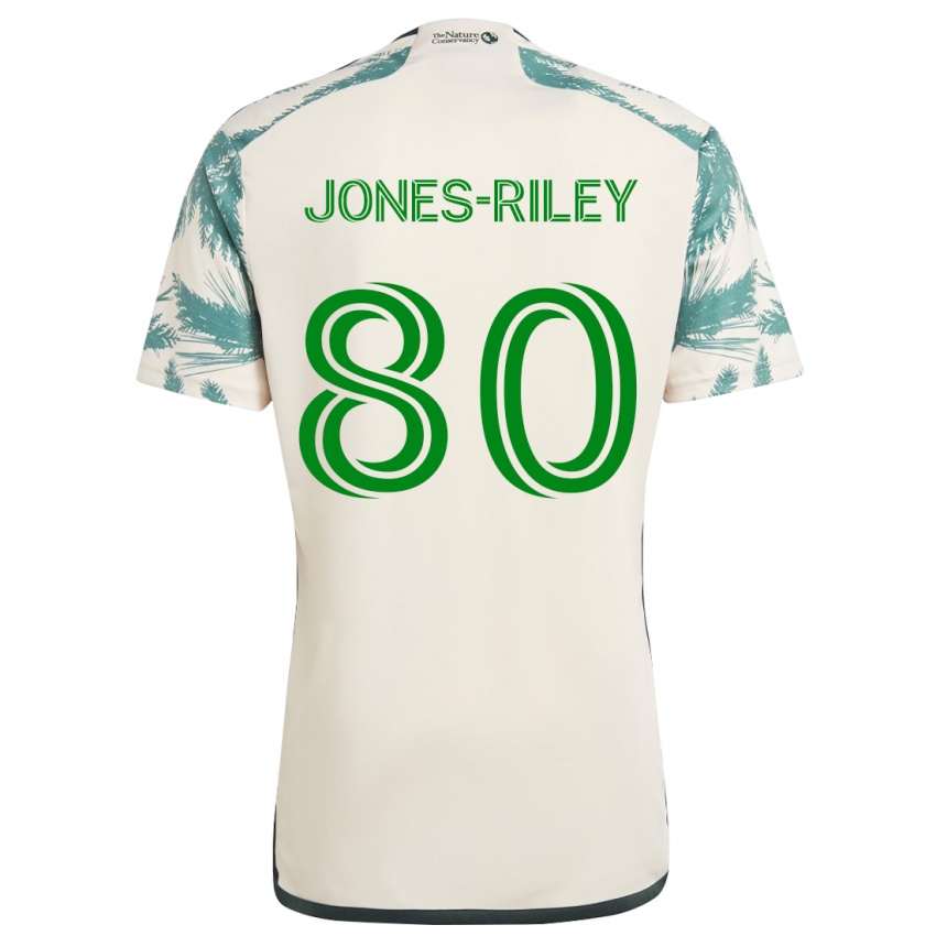 Hombre Camiseta Jaden Jones-Riley #80 Beige Marrón 2ª Equipación 2024/25 La Camisa Argentina