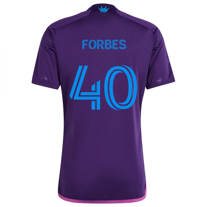 Hombre Camiseta Jahlane Forbes #40 Azul Morado 2ª Equipación 2024/25 La Camisa Argentina