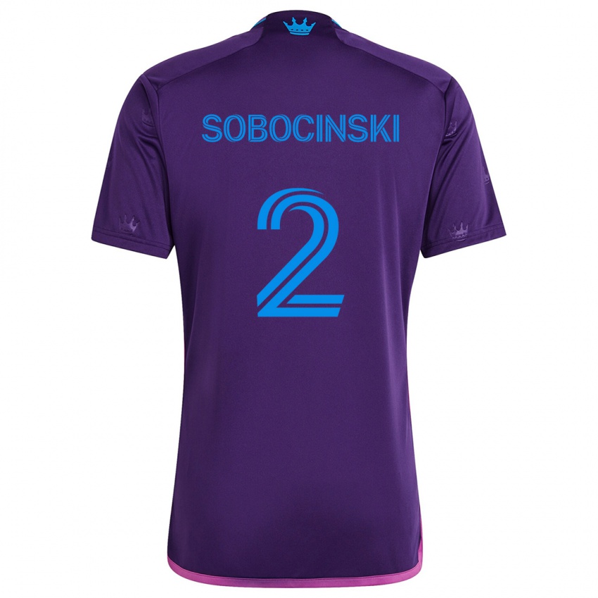 Hombre Camiseta Jan Sobocinski #2 Azul Morado 2ª Equipación 2024/25 La Camisa Argentina