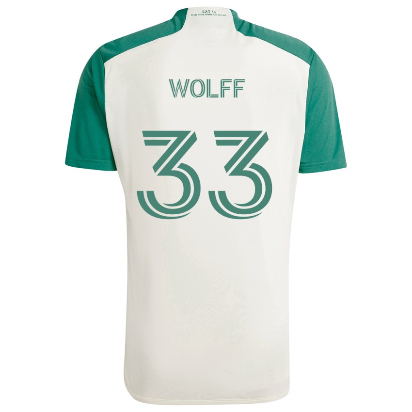 Hombre Camiseta Owen Wolff #33 Colores Tostados Verde 2ª Equipación 2024/25 La Camisa Argentina