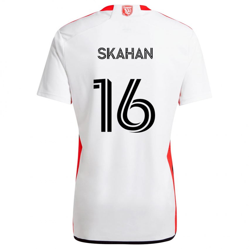 Hombre Camiseta Jack Skahan #16 Blanco Rojo 2ª Equipación 2024/25 La Camisa Argentina