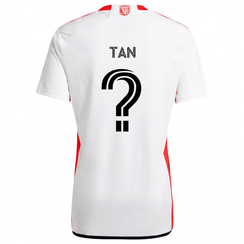 Hombre Camiseta Oliver Tan #0 Blanco Rojo 2ª Equipación 2024/25 La Camisa Argentina