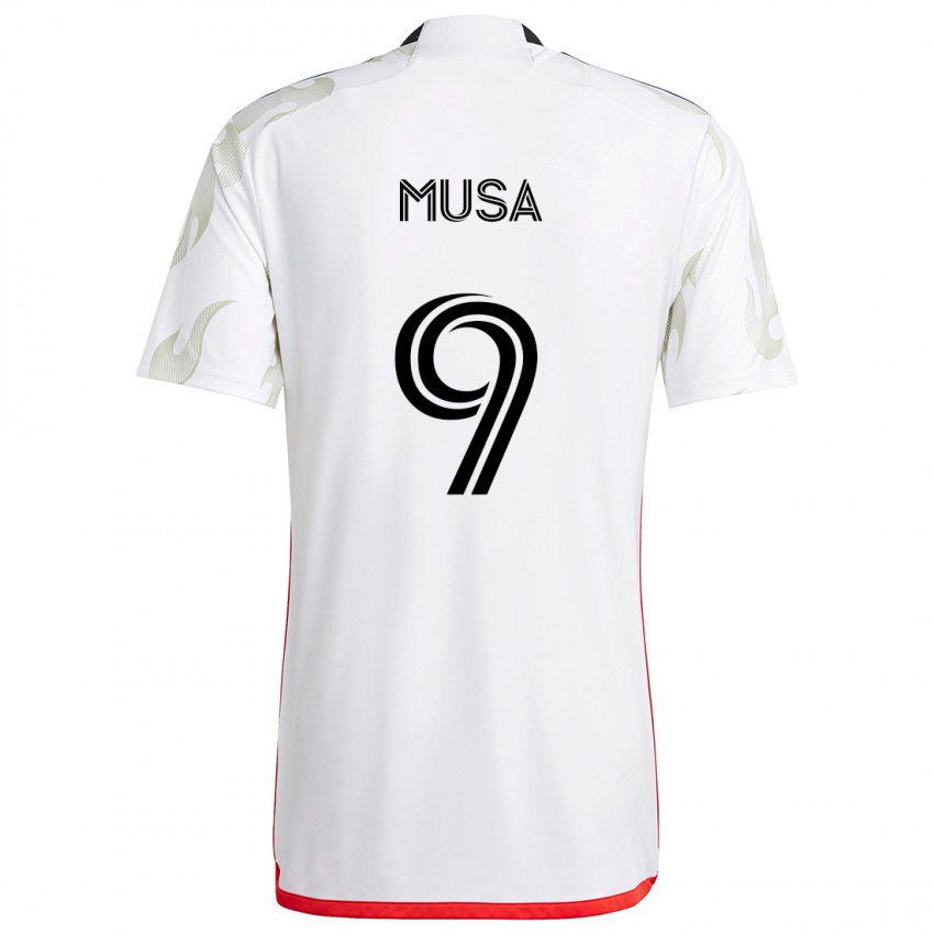 Hombre Camiseta Petar Musa #9 Blanco Rojo Negro 2ª Equipación 2024/25 La Camisa Argentina