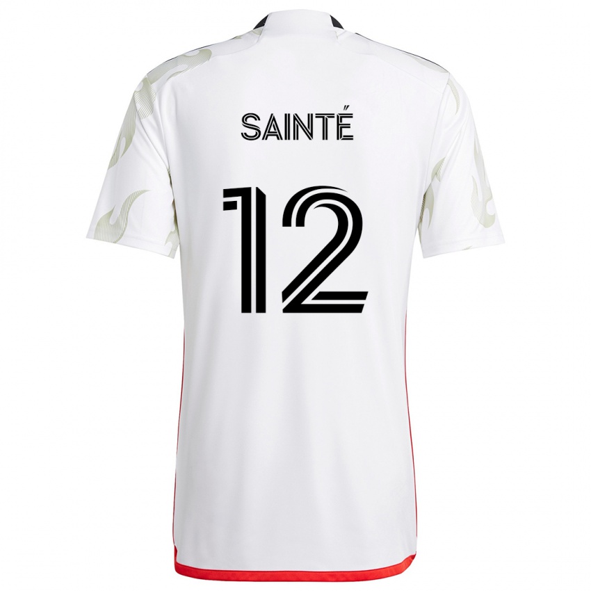 Hombre Camiseta Carl Sainté #12 Blanco Rojo Negro 2ª Equipación 2024/25 La Camisa Argentina