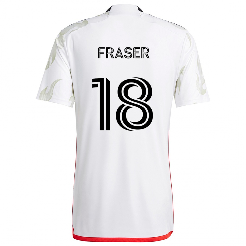 Hombre Camiseta Liam Fraser #18 Blanco Rojo Negro 2ª Equipación 2024/25 La Camisa Argentina