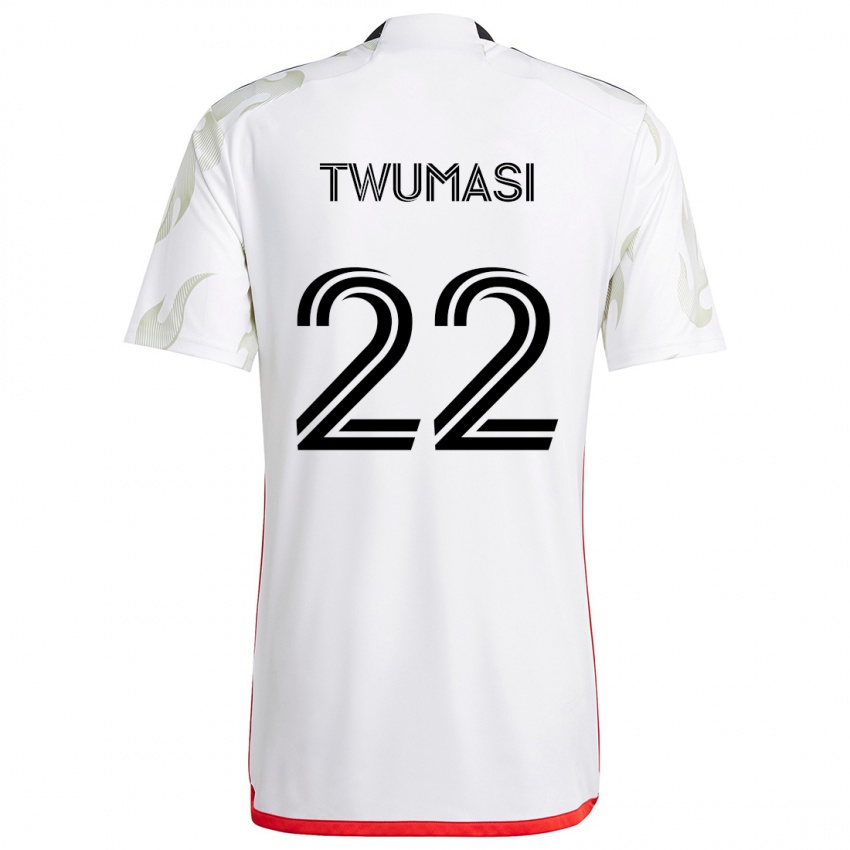 Hombre Camiseta Ema Twumasi #22 Blanco Rojo Negro 2ª Equipación 2024/25 La Camisa Argentina