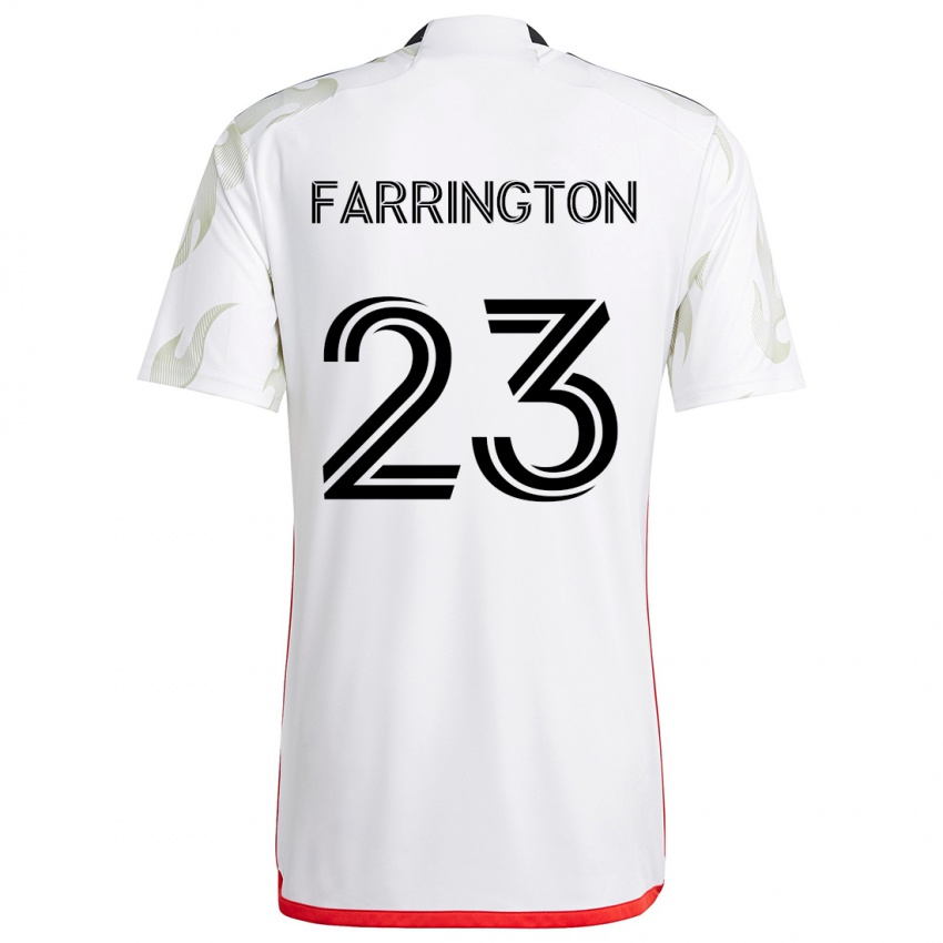 Hombre Camiseta Logan Farrington #23 Blanco Rojo Negro 2ª Equipación 2024/25 La Camisa Argentina