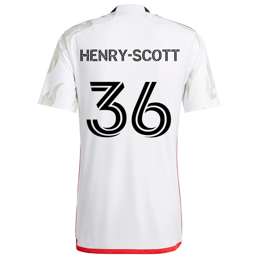 Hombre Camiseta Malik Henry-Scott #36 Blanco Rojo Negro 2ª Equipación 2024/25 La Camisa Argentina