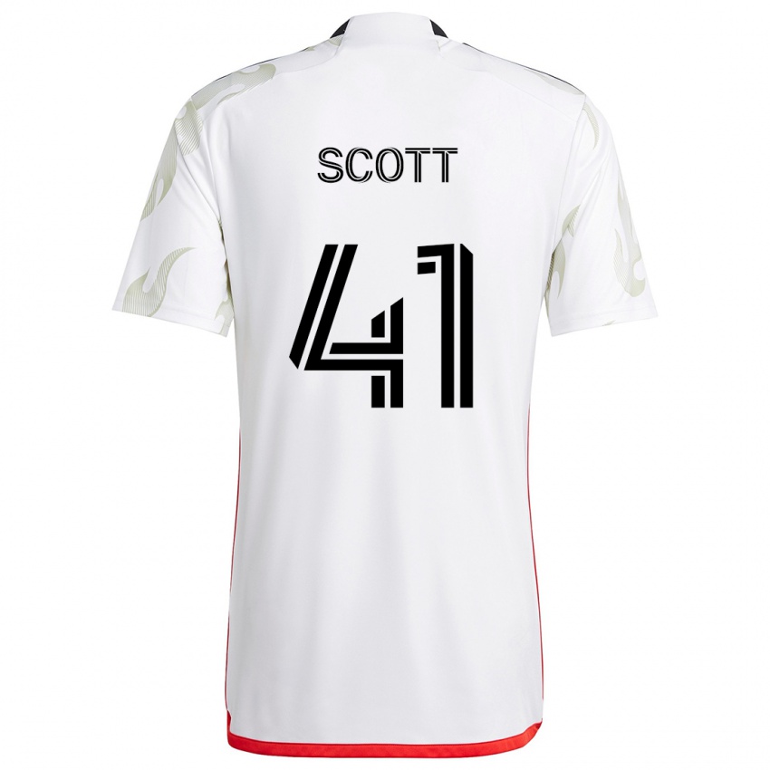 Hombre Camiseta Tarik Scott #41 Blanco Rojo Negro 2ª Equipación 2024/25 La Camisa Argentina