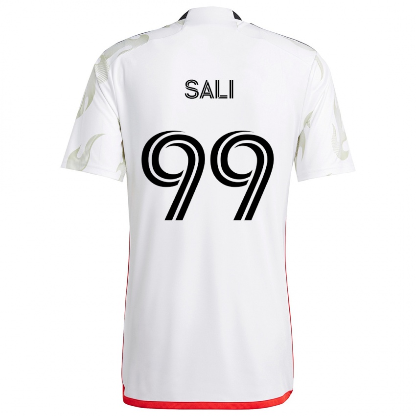 Hombre Camiseta Enes Sali #99 Blanco Rojo Negro 2ª Equipación 2024/25 La Camisa Argentina