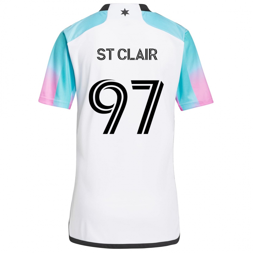 Hombre Camiseta Dayne St. Clair #97 Blanco Azul Negro 2ª Equipación 2024/25 La Camisa Argentina