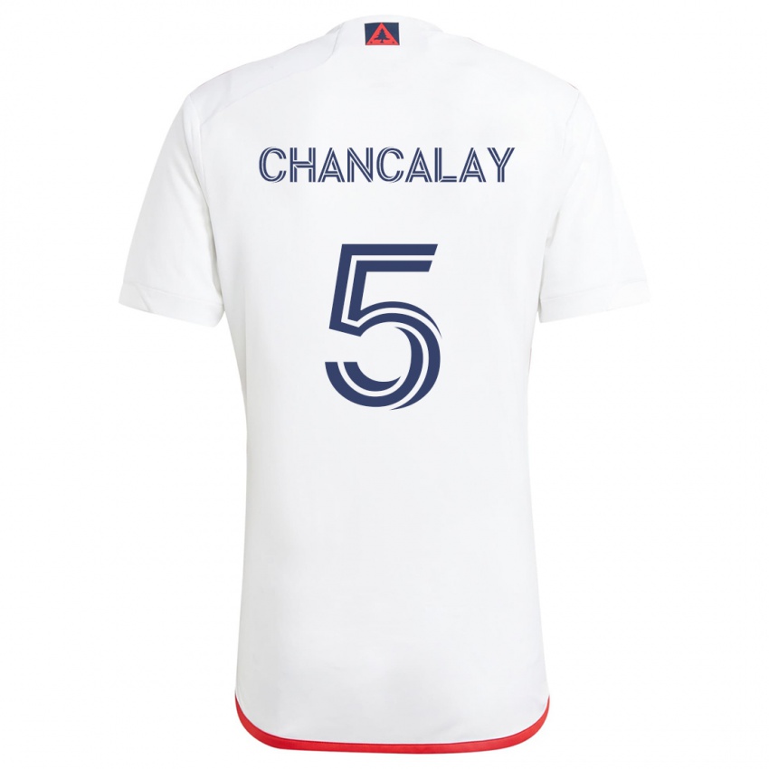 Hombre Camiseta Tomas Chancalay #5 Blanco Rojo 2ª Equipación 2024/25 La Camisa Argentina