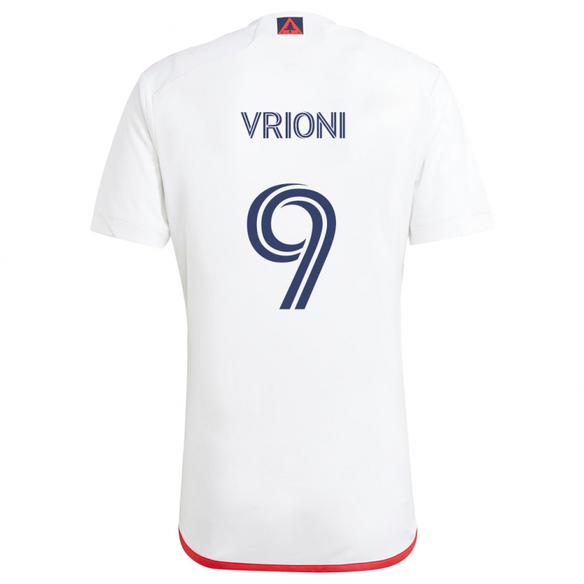 Hombre Camiseta Giacomo Vrioni #9 Blanco Rojo 2ª Equipación 2024/25 La Camisa Argentina